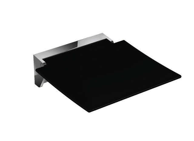 HEWI Klappsitz 350, B:350, T:373, Konsole chrom, Sitzf. farbig anthrazitgr