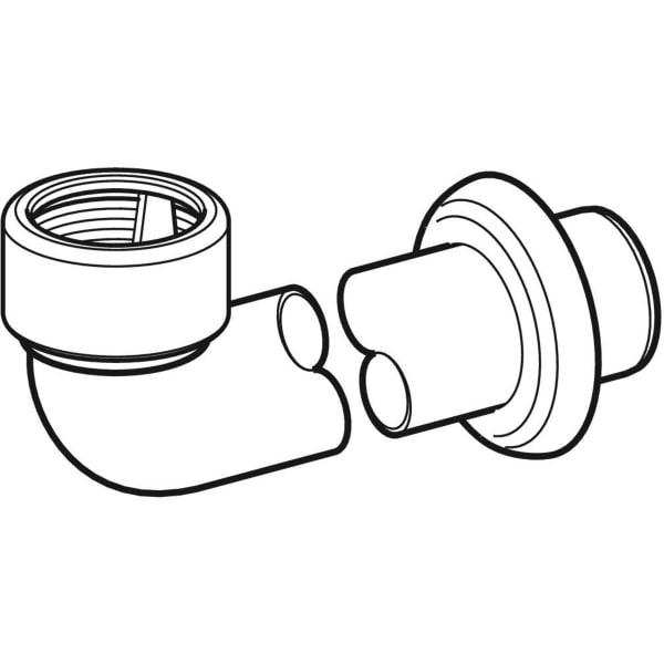 Geberit Anschlussbogen 90Gr mit Wandrosette