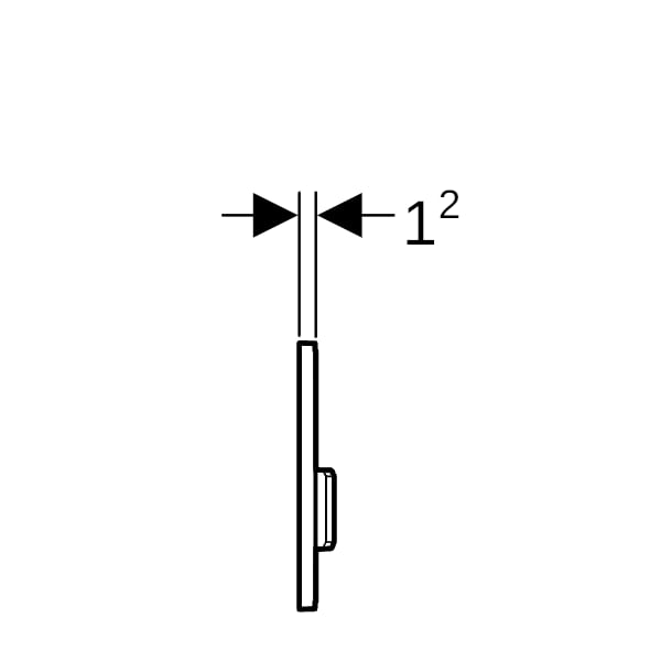 Geberit Typ 50 BetPl., eckig, für UR-Strg. pneum. Sp., lava