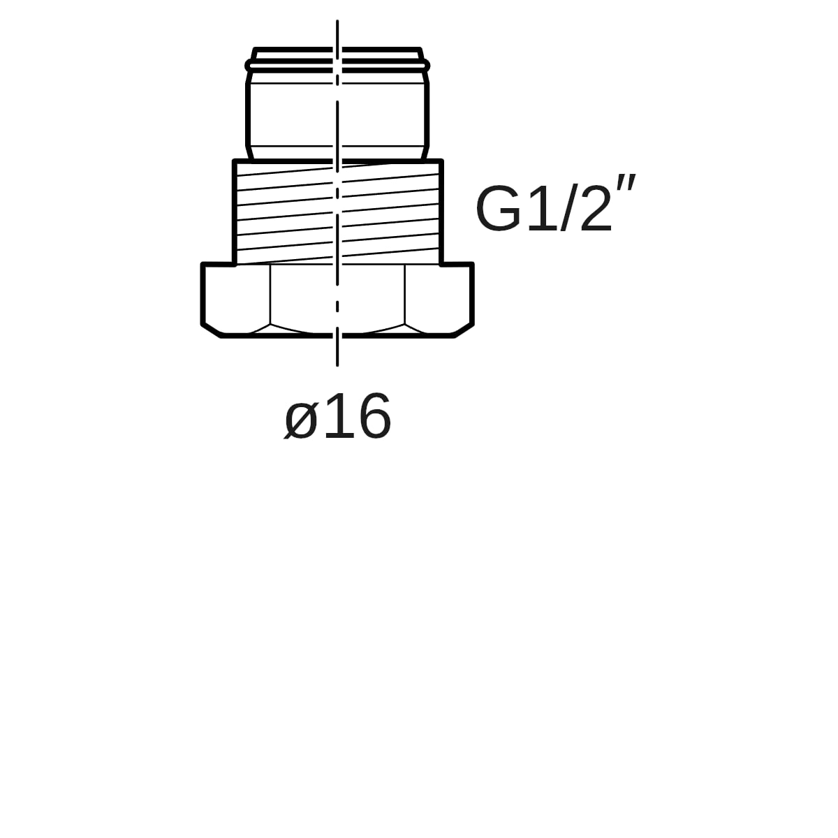 Geberit FlowFit Anschlussverschraubung mit AG Ms d16-G1/2
