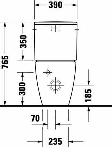 DU Stand WC für Kombination ME by Starck 650mm, weiß, Tiefspüler, rimmless