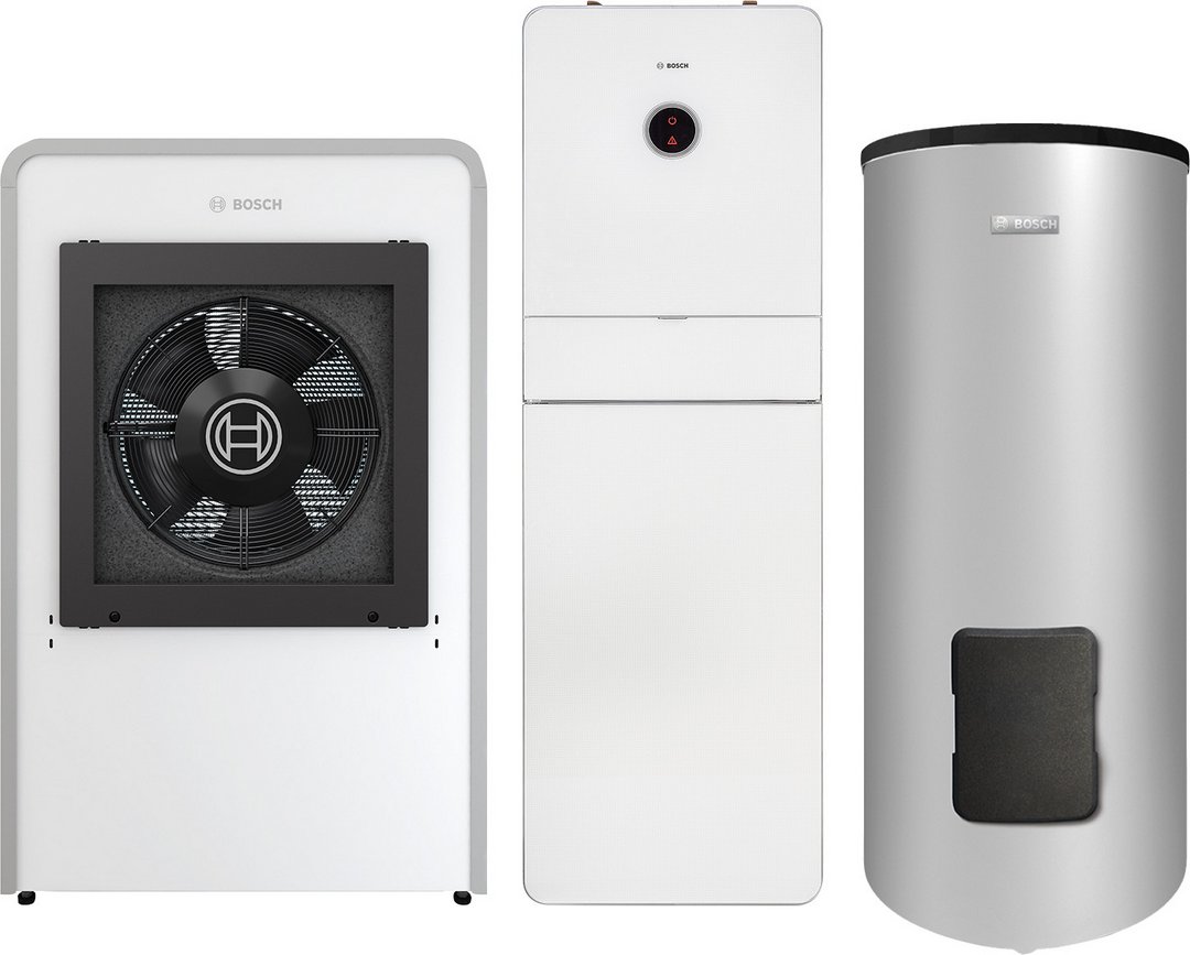 BOSCH Luftwärmepumpen-Paket JUPA CS751 CS7000iAW13IR-T, AWMB 9, WH 370LP1B