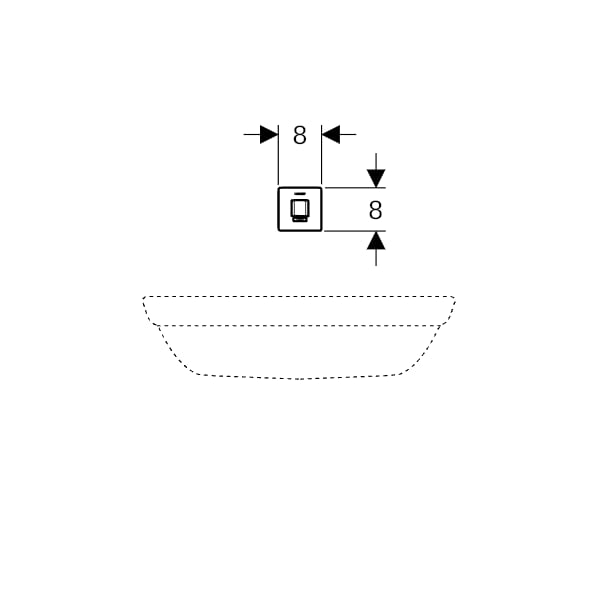 Geberit Brenta WT-Arm., Wandmontage, Batterie f. UP-Funkt.Box, Therm.Mi.,L:22cm, chrg