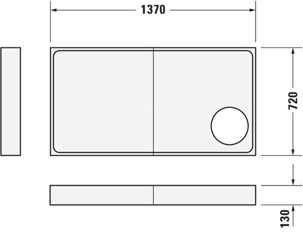 DU Starck Slimline Duschwanne, Rechteckig, 1400x750x55 mm, Weiß, Sanitä