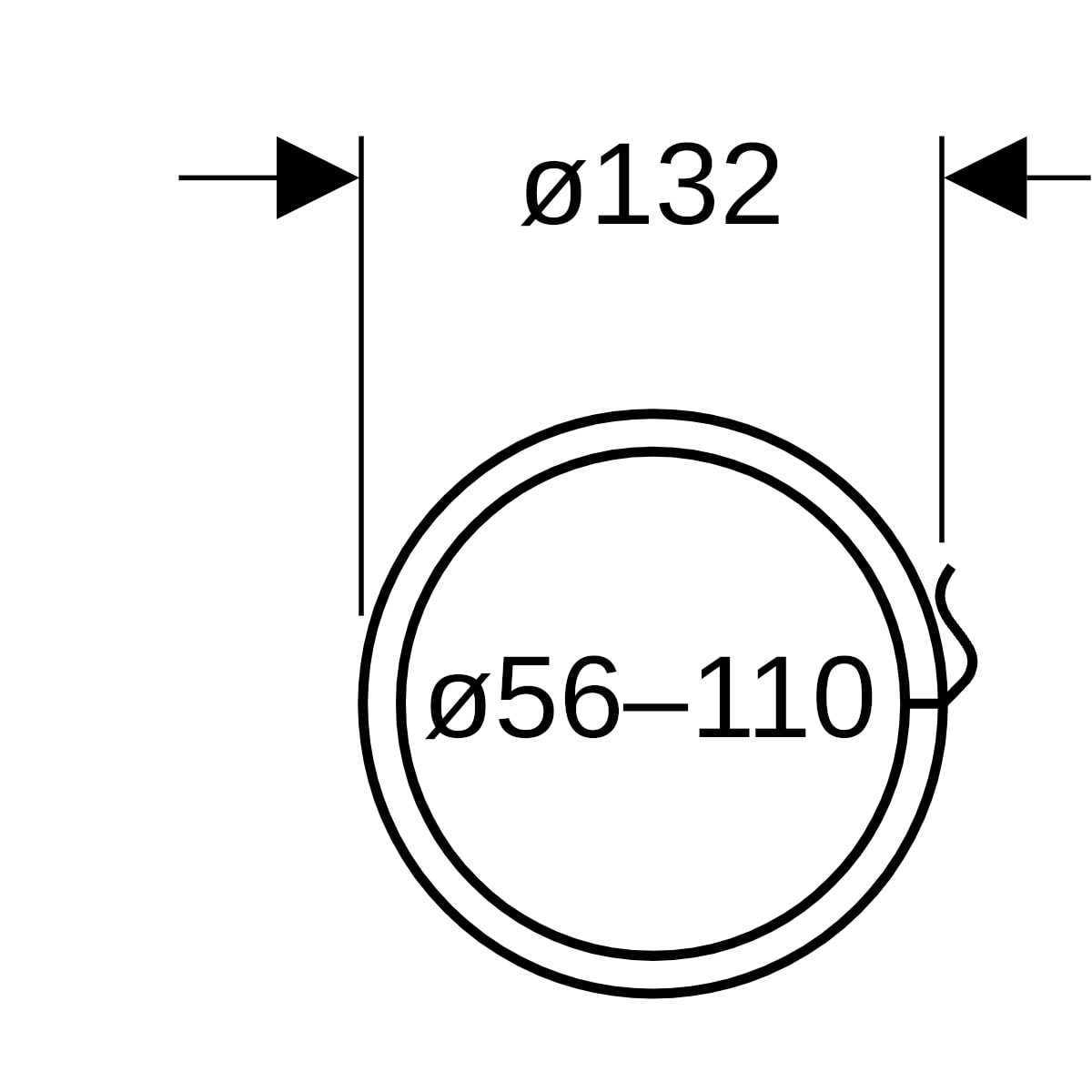 Geberit Schachtschott Typ Quattro d56-110