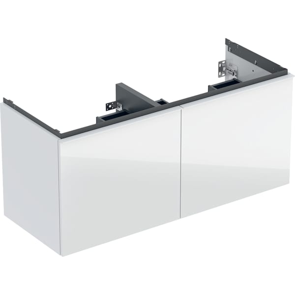 Geberit Acanto US für DWT B:120cm, 2 Schubl. 2 i.Schubl., weiß hgl./Glas weiß