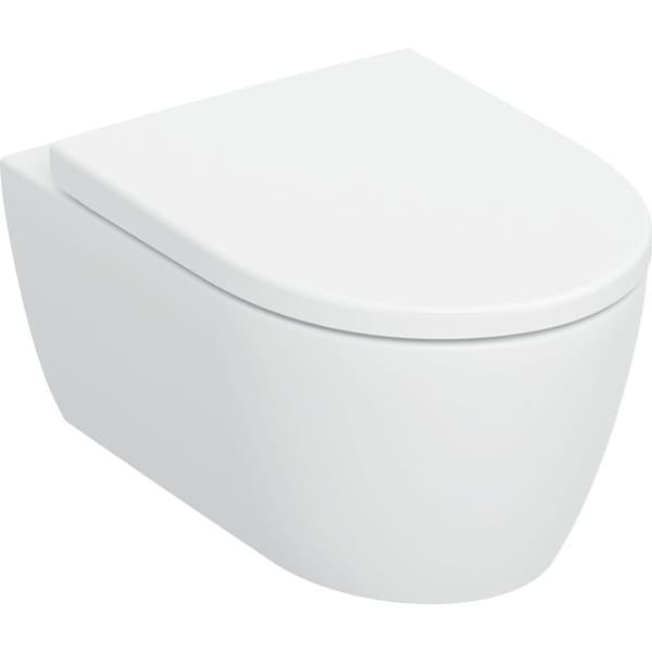 Geberit iCon Set WWC, Tiefsp., geschl. Form TurboFlush, WC-Sitz, T:53cm, weiß matt