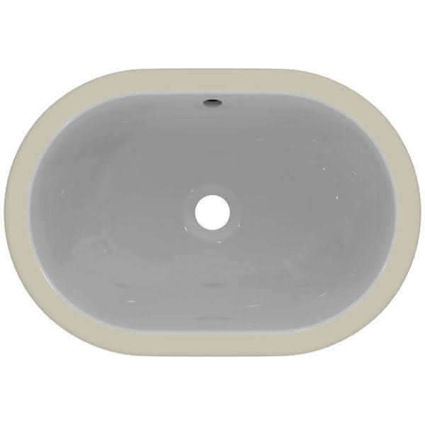 IS Unterbauwaschtisch Connect, oval, o.Hl., m.Ül., 550x380x175mm, Weiß