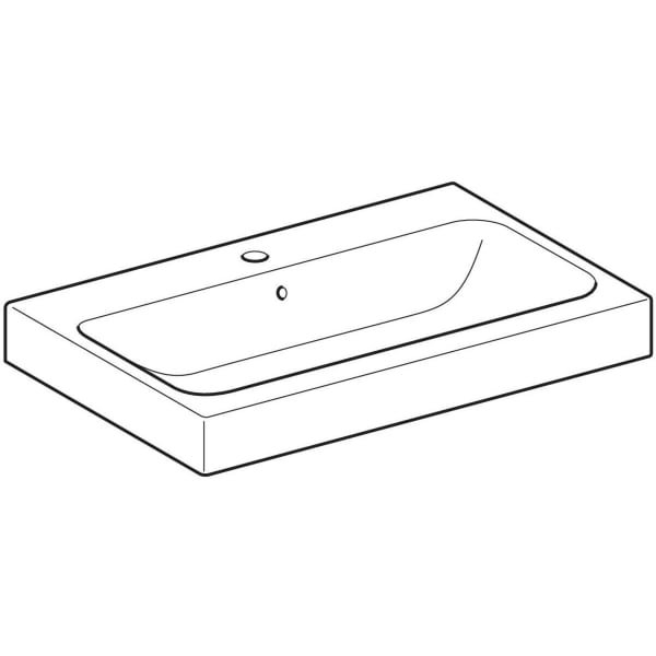 Geberit iCon Aufsatzwaschtisch, 75x48,5cm m. Hl., m. Ül., weiß