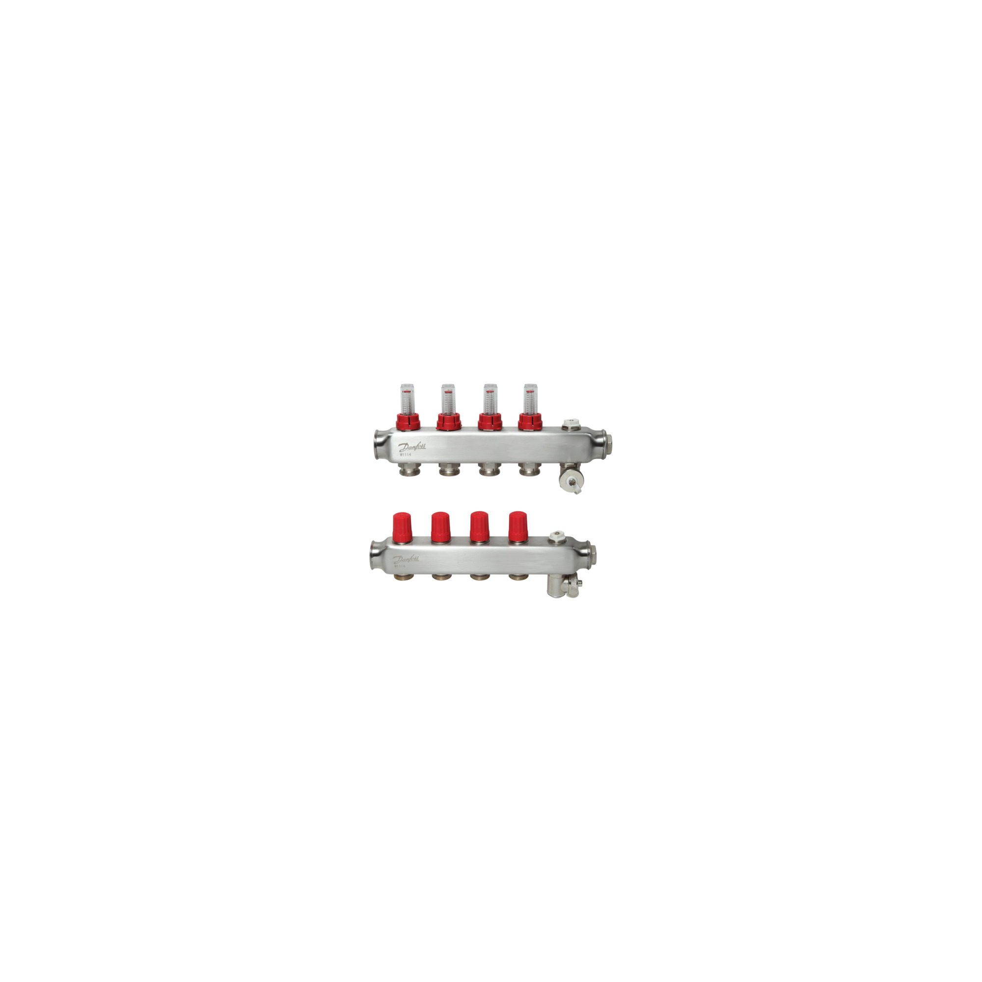 Danfoss FBH-Verteiler SSM-4F 4 Kreise, mit Durchflussanzeige