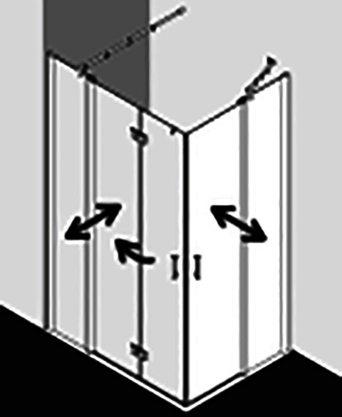 KR Kermi Eck-Halbt. li DIGA EPL 1100x 1850 BV: 1080-1100 SIHG ESG klar Clean