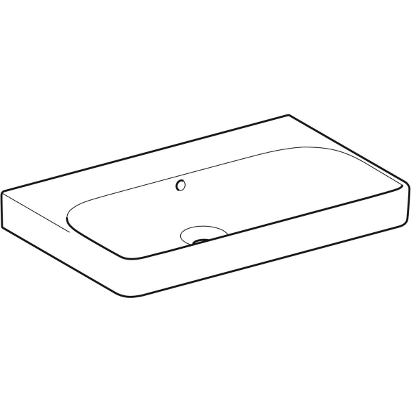 Geberit Smyle Waschtisch, eckig, 75x48cm o. Hl., m. Ül., weiß