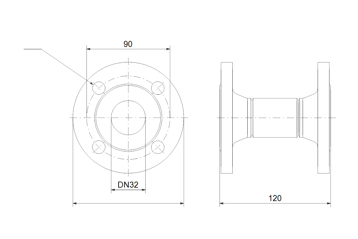 GRUNDFOS Zubehör für Trockenläuferpumpen Acc.adaptor DN32 PN16 120