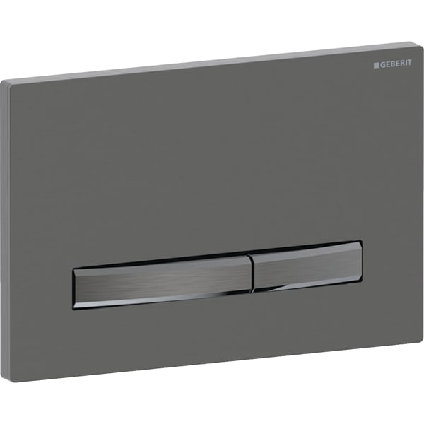 Geberit Sigma50 BetPl., eckig, 2-Mengen-Sp. schwarzchrom gebürstet, Etc
