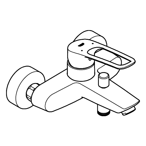 GROHE EH-Wannenbatt. Eurosmart 25241_3 Wandmontage offener Hebel chrom