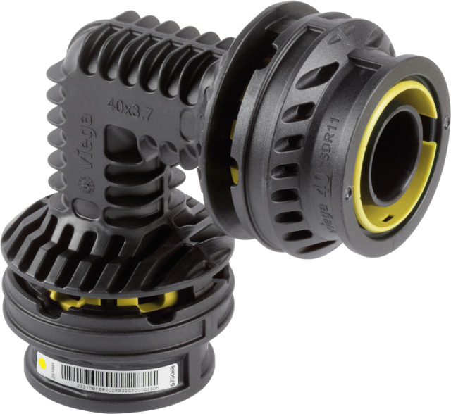 Viega Bogen 90 Grad mit SC Geopress K 9716G in 32mm Kunststoff