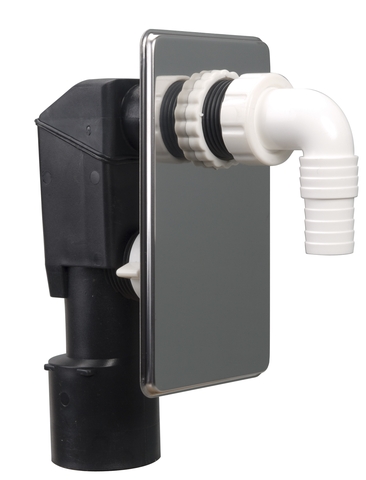 airfit Unterputz-Geräte-Sifon mit verchromter Wandplatte