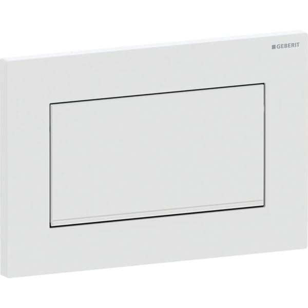 Geberit Sigma10 BetPl., eckig, Spül-Stopp-Sp. verschr., weiß matt, Etc/ chrom glänzend