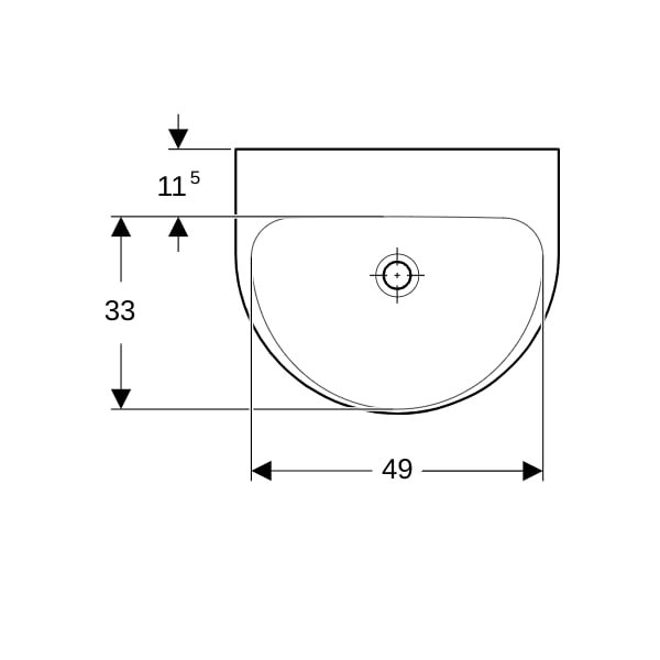 Geberit Renova Waschtisch, 55x45cm o. Hl., o. Ül., weiß, KeraTect