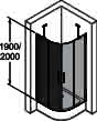 HP DA Classics 2 1/4 Kreis SWT 90/90 H:2000 R:500 sim klar Anti-Plaque