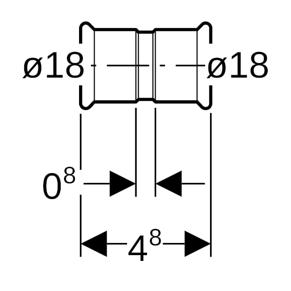 Geberit Mapress Edelstahl Muffe d18 (Gas)
