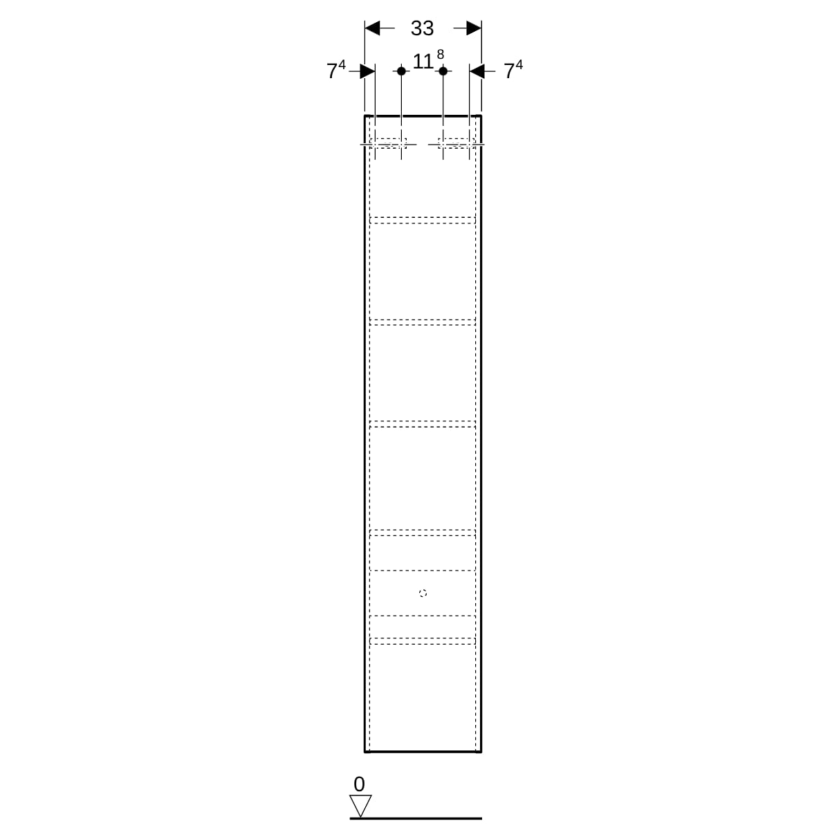 Geberit Renova Plan Hochschrank mit 1 Tür 33x180x29,8cm, lava/l. seidenmatt