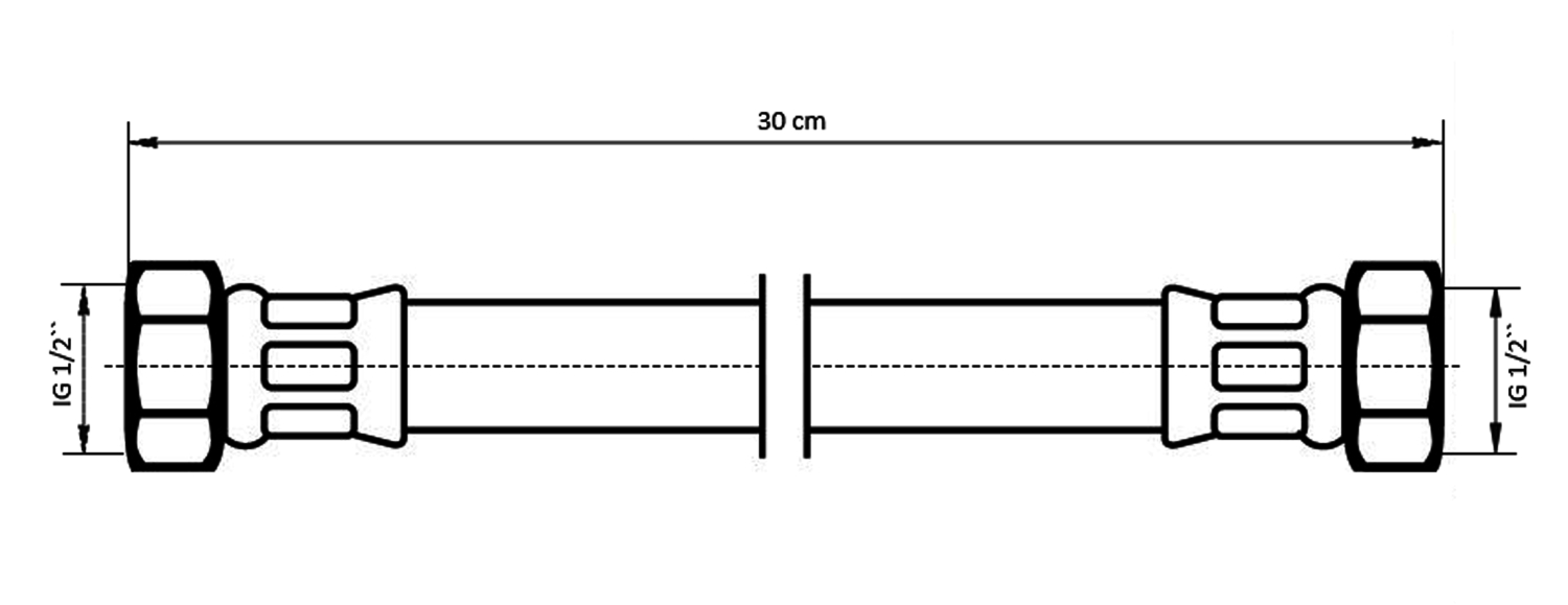 NEOPERL NEOFLEX Panzerschlauch DN8 IG x IG, 1/2" x 1/2" 30 cm