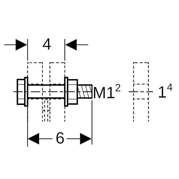 Geberit Schraubenset für Flanschverbindung aus Stahl verzinkt 12x60