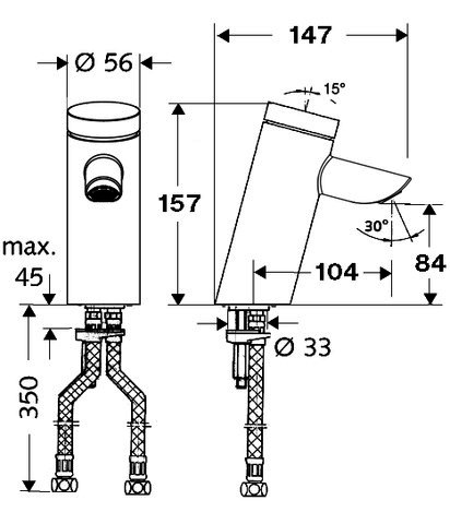 SCHELL WT-Arm. PURIS SC HD-M Selbstschl., Mischwasser, chrom