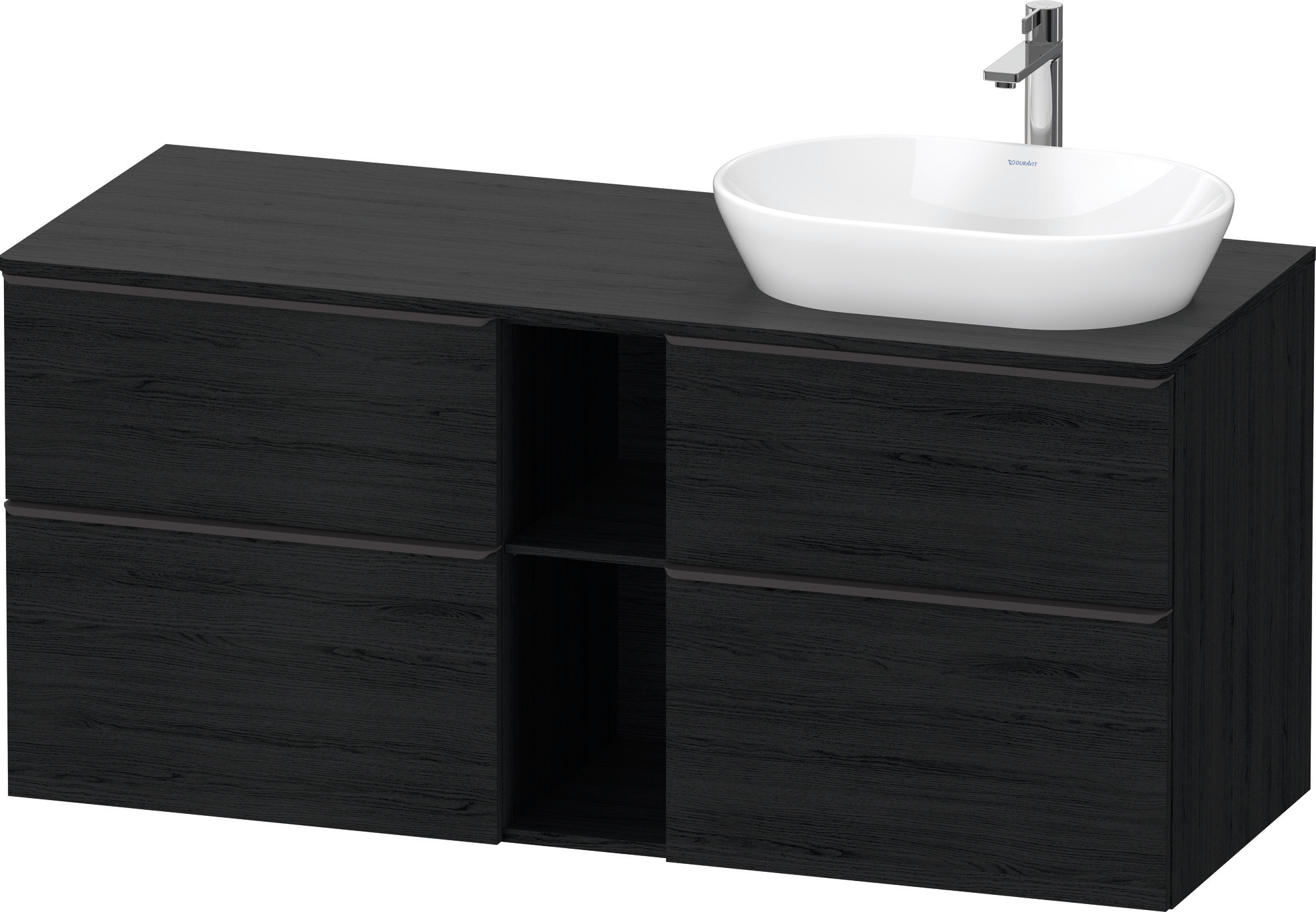 Duravit D-Neo,Kons-WTU,R,AZ:2,SBK:2,Gr:D.Schw 1400x550x644mm,Wdh,Eiche Schwrz.Matt,Dek