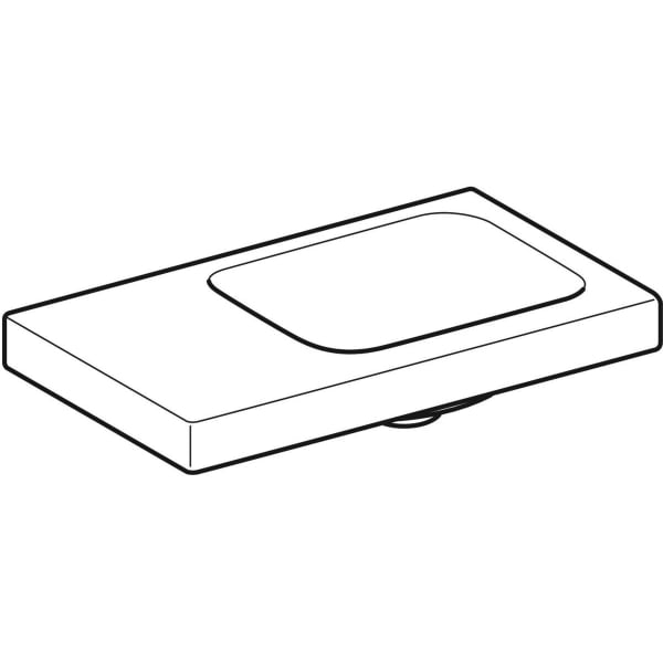 Geberit iCon Light Handwaschbecken 53x31cm Ablg./o. Hl. li, o. Ül., weiß