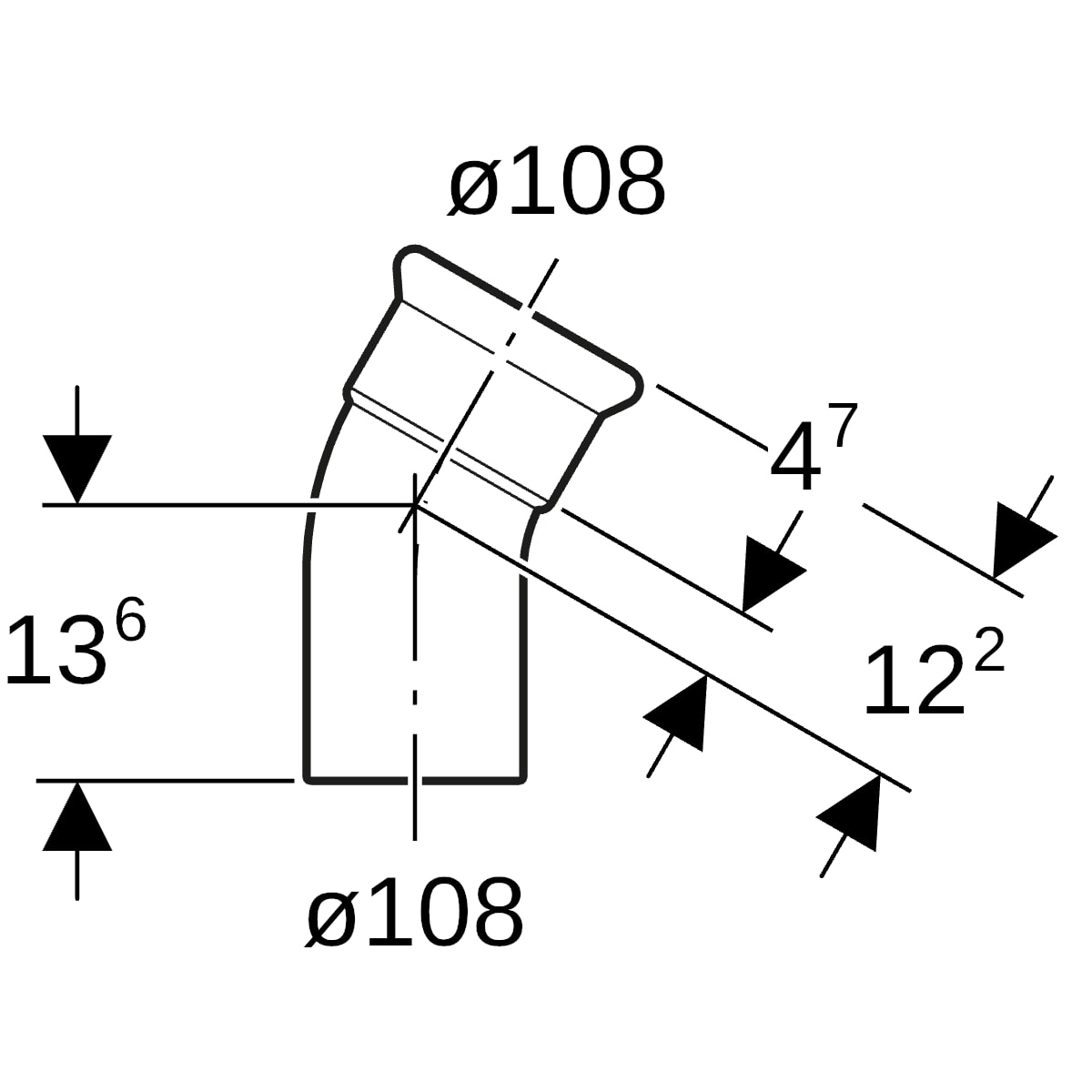 Geberit Mapress Edelstahl Bogen 30Gr d108 mit Einschubende