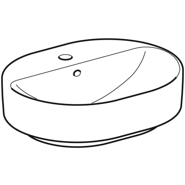 Geberit VariForm Aufsatz-WT, elliptisch mit HLB, 50x40cm, m. Ül., weiß, KeraTect