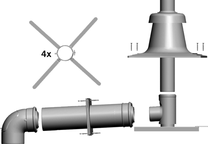 Wolf Anschluss-Set DN60/100 - C93x DN80 im Schacht, Abdeckung edst. Wolf Anschluss-Set DN60/100 - C93x DN80 im Schacht, Abdeckung edst.