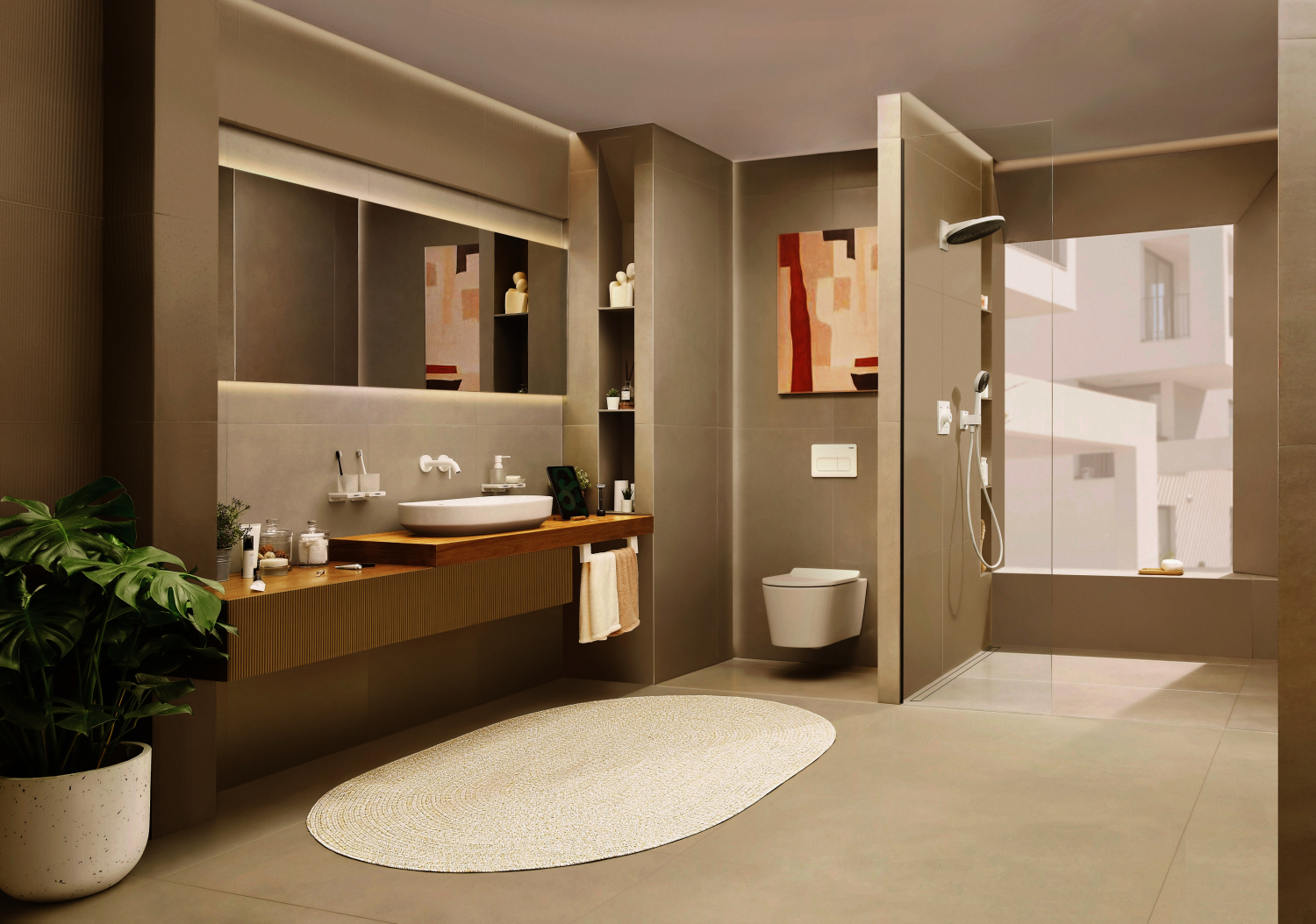 Hansgrohe 2-Loch Waschtischmischer Unterputz Tecturis S F-Set 165 mm Auslauf MW