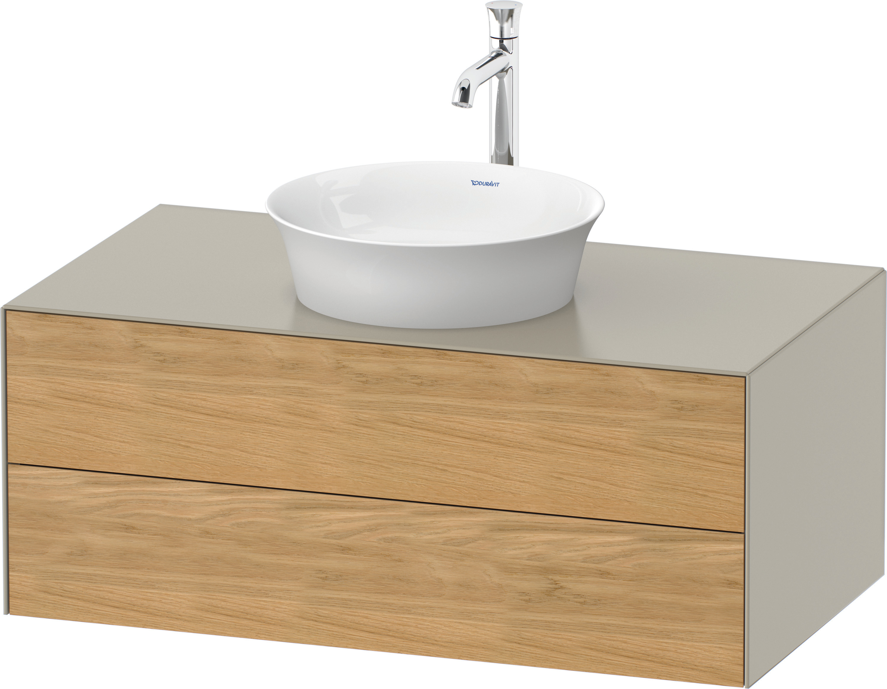Duravit WTU White Tulip wandhängend, 2 SchKa 408x1000x550mm,Eiche N.M/Taupe Sdm