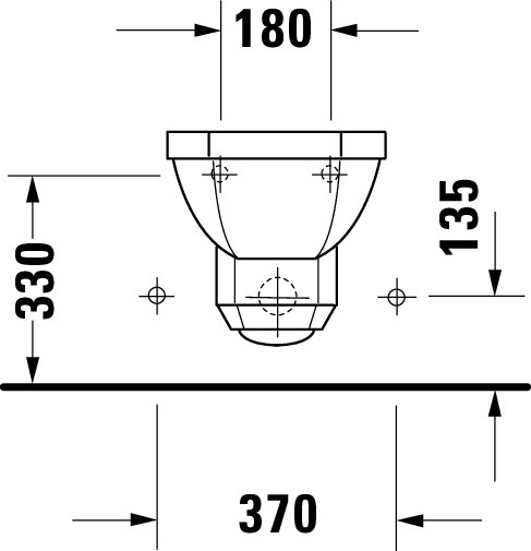 DU Wand-Bidet 1930 580 mm mit ÜL, mit HLB, 1 HL, weiß
