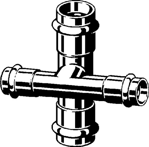 Viega Kreuzstück mit SC Prestabo 1148 in 18x15mm Stahl verzinkt
