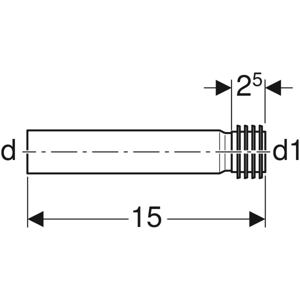 Geberit Spülbogenverlängerung für Urinal mit Manschette d32