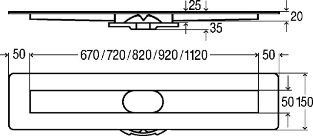 Viega Duschrinnen-Grundkörper Advantix 4982.10 in 1000mm Edelstahl