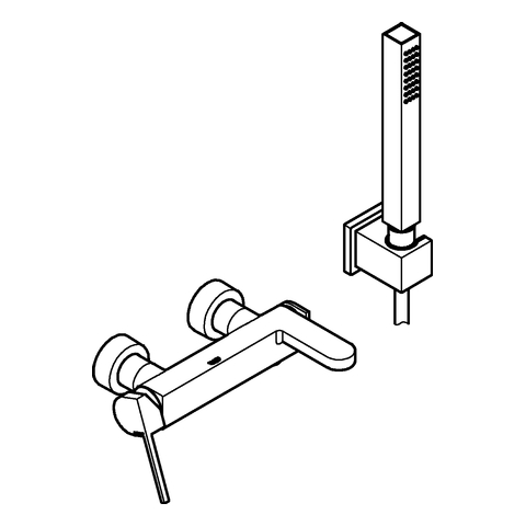 GROHE EH-Wannenbatterie Plus 33547_3 Wandmontage mit Brausegarnitur chrom