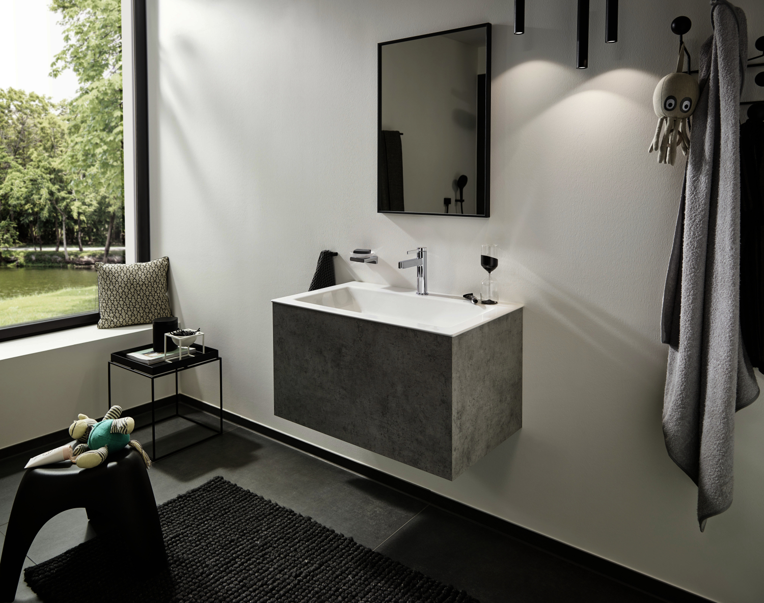 Hansgrohe Waschtischmischer 110 Finoris mit Push-Open Ablaufgarnitur chrom