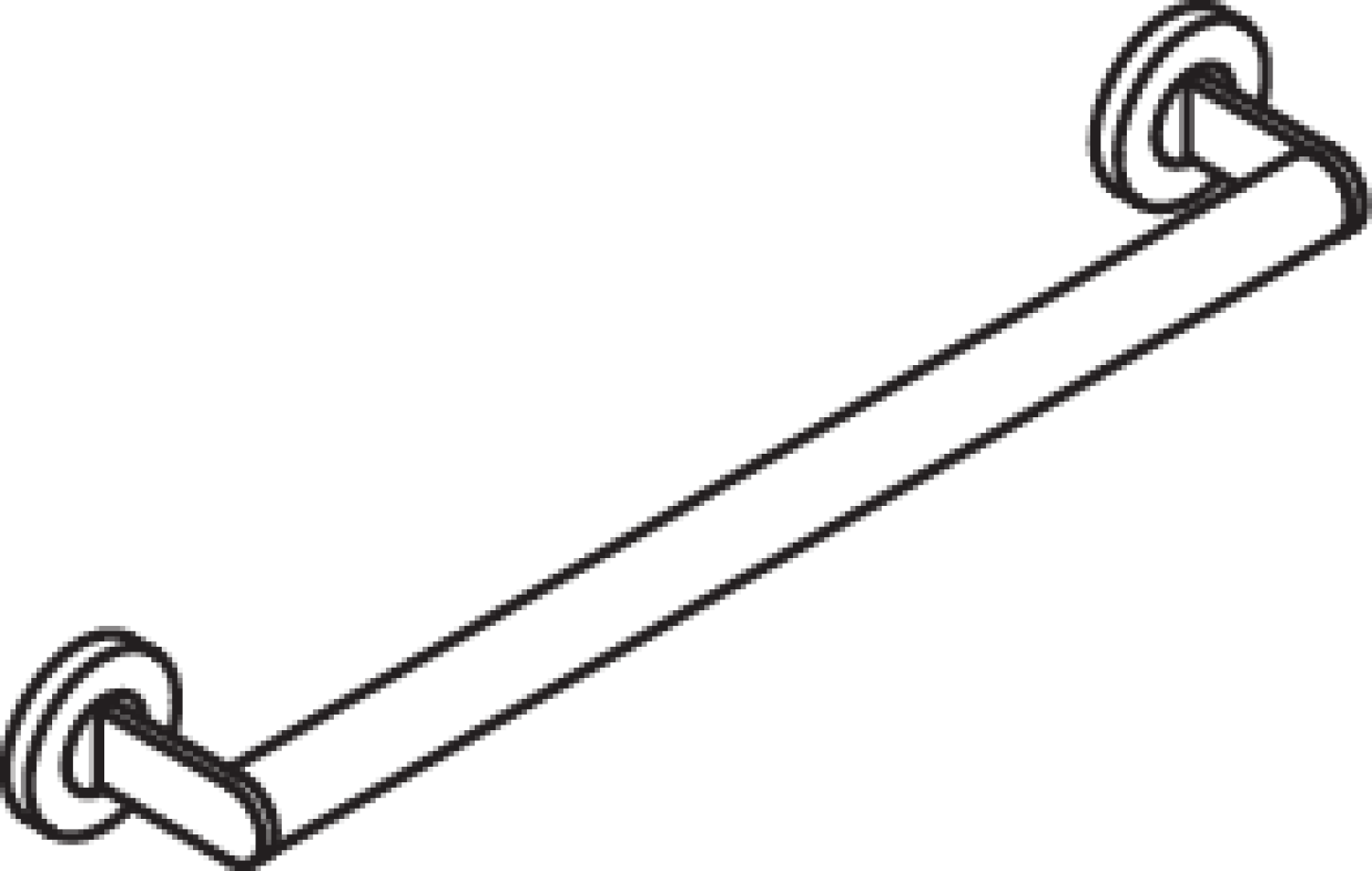 HEWI Haltegriff, d:30, L:500mm, plvb schw tiefmatt