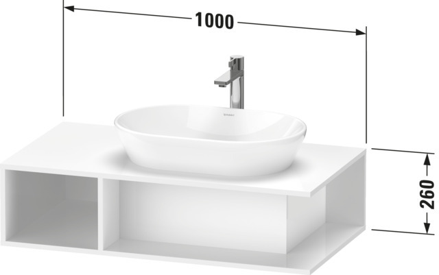 Duravit D-Neo WTU wandh.,1 offenes Fach l., 260x1000x550mm, Eiche Marm.