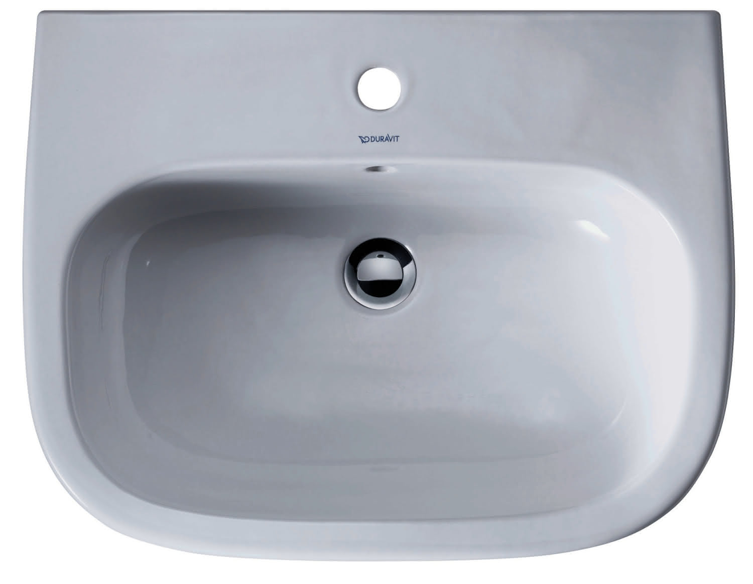 DU Waschtisch D-Code 600 mm mit ÜL, mit HLB, 1 HL, weiß