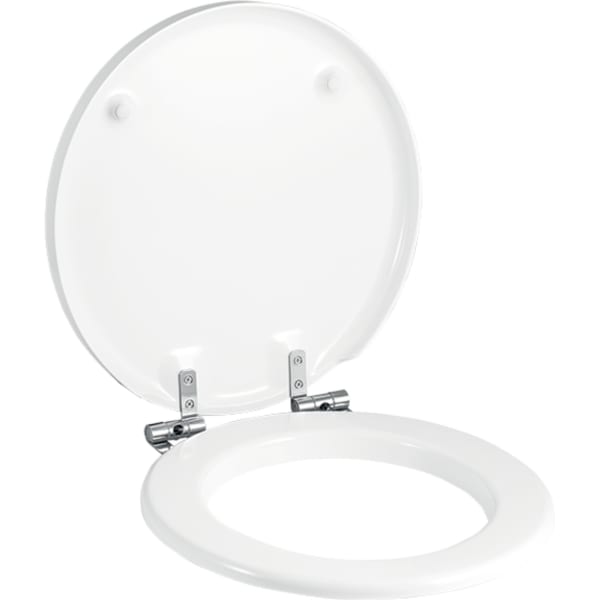 Geberit Preciosa WC-Sitz, weiß Scharniere Edelstahl