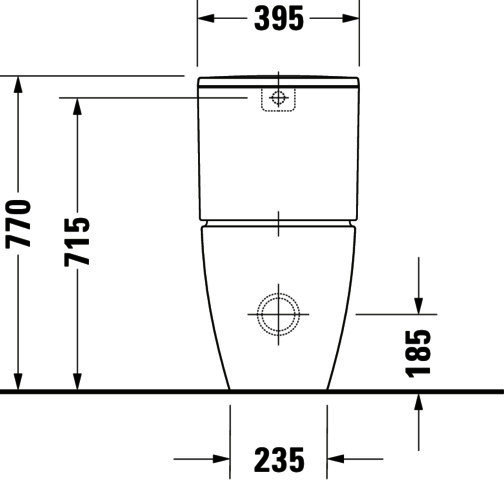 DU Stand-WC Kombi ME by Starck 650 mm Tiefspüler, f.SPK, Abg.vario, weiß, WG