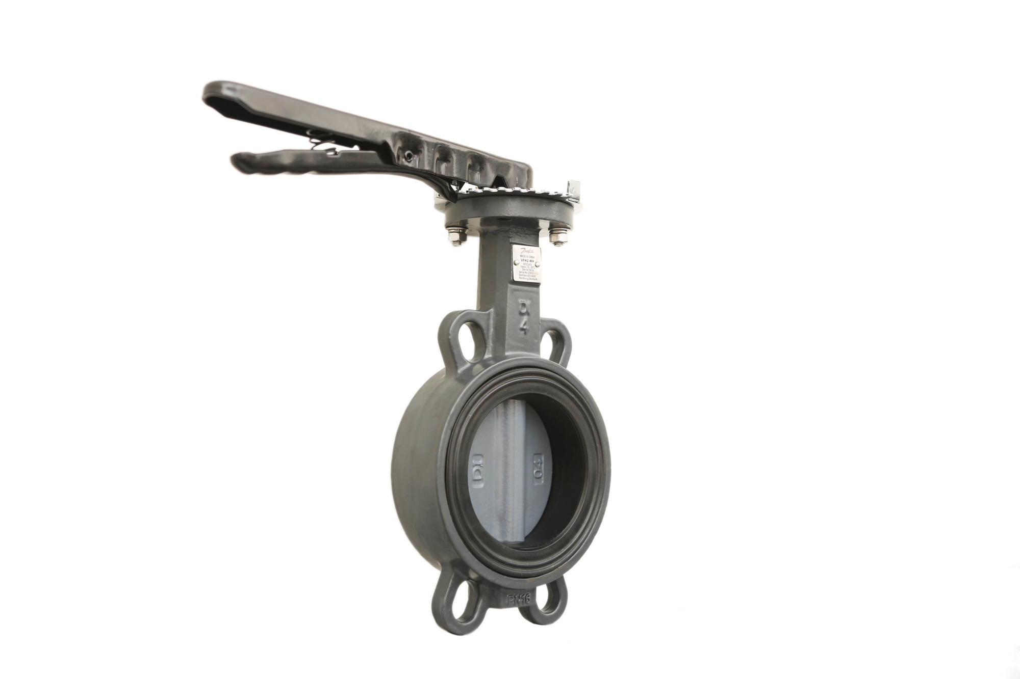 Danfoss VFH2-WH DN100 Hand-Absperrklappe Zwischenflansch Handgriff kvs=569