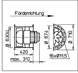 Helios VARD 630/4 KL RADAX Rohrventilator 3-PH, IE3