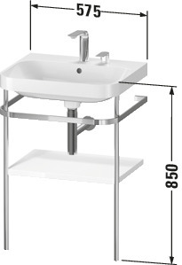 Duravit Metallkonsole bodenst. m. HD.2 Plus 850x575x490mm, Graphit Supermatt, 2 HL